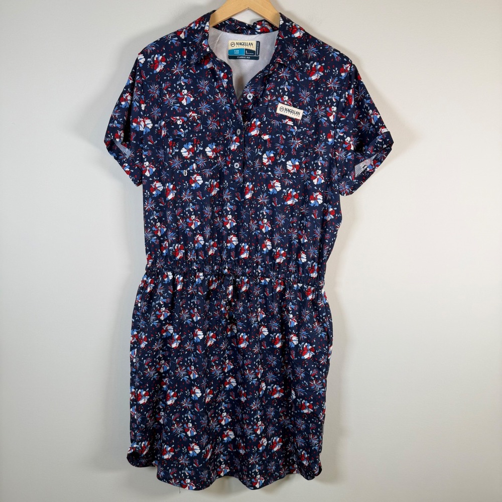 Magellan Outdoors Fish Gear Dress Large Floral Performance Fishing Outdoor